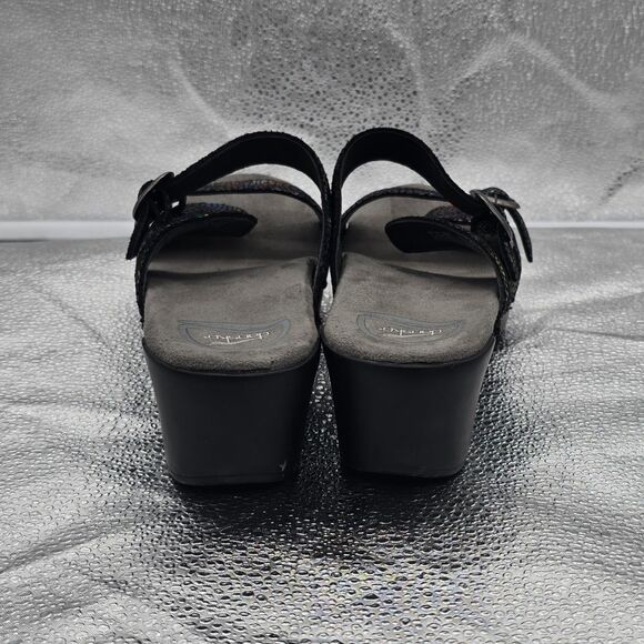 Dansko Sophie Slide Wedge Snakeskin Mosaic Rainbow Sandal Size 38 Adjustable - Picture 5 of 8